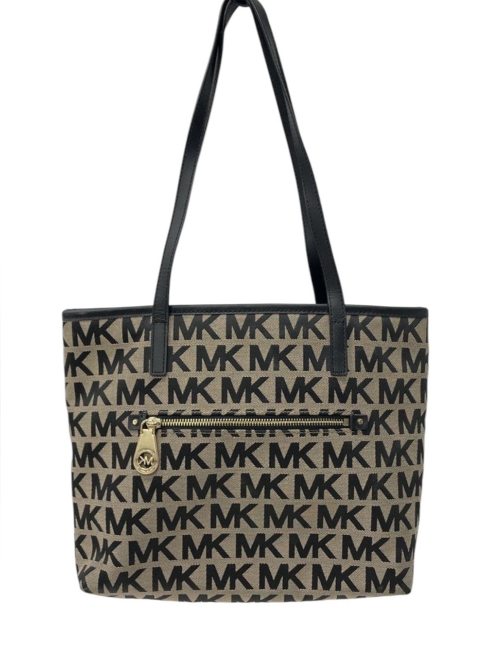8662 Michael Kors Brown Logo Tote Bag with Black Trim